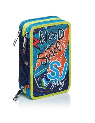 Pencil case 3 zip sj gang ledtech boy SEV3C2012019-550 Seven | Futurartshop.com