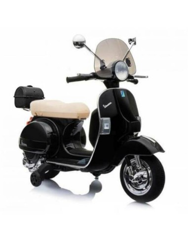 Vespa for children Px 150 with windshield and top case black WONLT887-2 Linea Paggio | Futurartshop.com