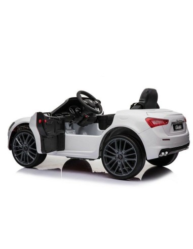 Auto Elettrica Maserati Ghibli bianca 12V con sedile in pelle LAMLT880/BIANCO Linea Paggio | Futurartshop.com