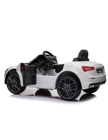 Electric car Maserati Ghibli white 12V with leather seat LAMLT880/BIANCO Linea Paggio | Futurartshop.com