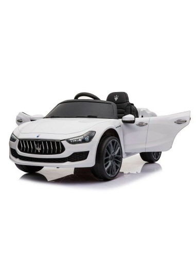 Auto Elettrica Maserati Ghibli bianca 12V con sedile in pelle LAMLT880/BIANCO Linea Paggio | Futurartshop.com