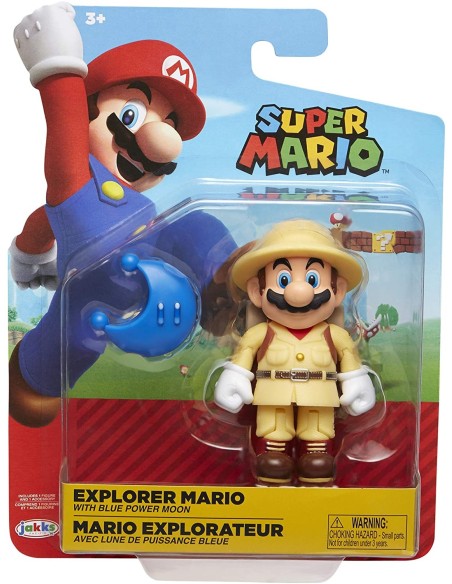 Super Mario - Personaggio Explorer Mario con luna blu JAK68518/40084-3 Jakks Pacific | Futurartshop.com