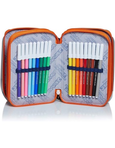 Pencil case 3 zip Up Beat Ocean blue SEV301012002-506 Seven | Futurartshop.com