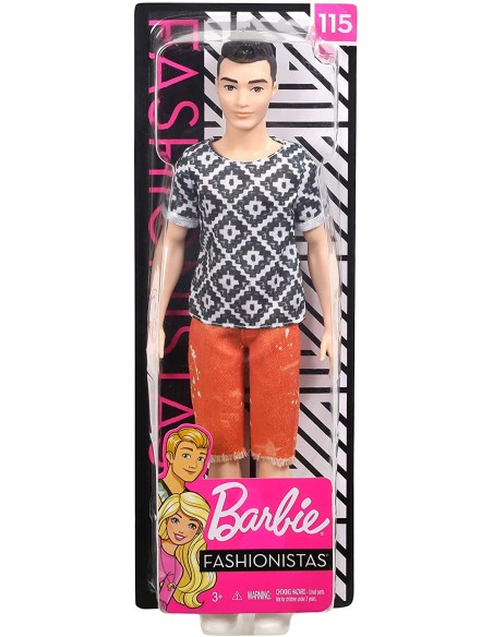 Barbie Fashionistas - Bambola Ken con maglietta Boho Hipster TOYDWK44/FXL62 Mattel | Futurartshop.com