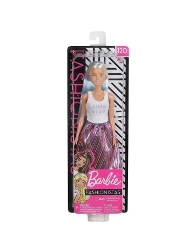Barbie Fashionistas - Bambola Top bianco e gonna multicolor 120 TOYFBR37/FXL53 Mattel | Futurartshop.com