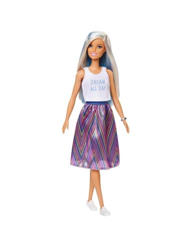 Barbie Fashionistas - Bambola Top bianco e gonna multicolor 120 TOYFBR37/FXL53 Mattel | Futurartshop.com