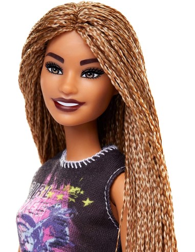 Barbie Fashionistas - Bambola top nero e gonna rossa 123 TOYFBR37/FXL56 Mattel | Futurartshop.com