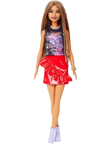 Barbie Fashionistas - Bambola top nero e gonna rossa 123 TOYFBR37/FXL56 Mattel | Futurartshop.com