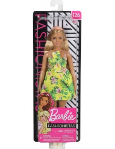 Barbie-Fashionistas - Puppe, Curvy mit Kleid gelb blumen 126 FBR37/FXL59 Mattel- Futurartshop.com