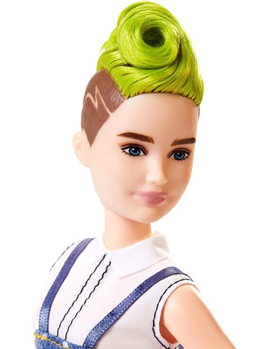 Barbie Fashionistas Bambola con salopette di jeans 124 TOYFBR37/FXL57 Mattel | Futurartshop.com