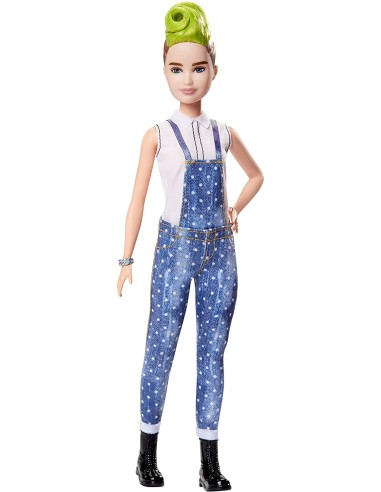 Barbie Fashionistas Bambola con salopette di jeans 124 TOYFBR37/FXL57 Mattel | Futurartshop.com