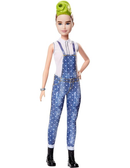 Barbie Fashionistas Bambola con salopette di jeans 124 TOYFBR37/FXL57 Mattel | Futurartshop.com