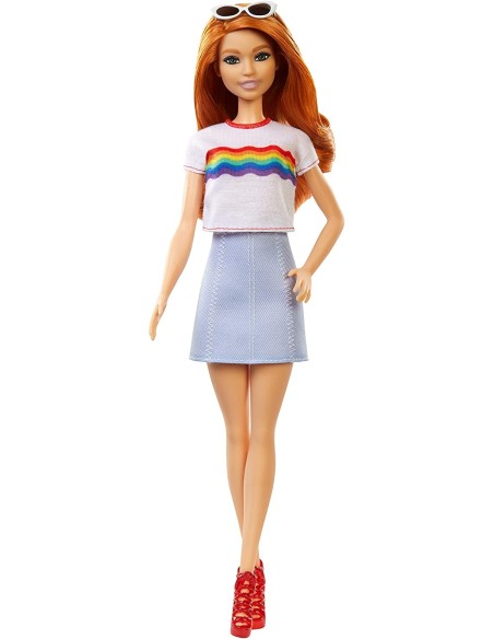 Barbie Fashionistas - Doll T-Shirt with print and the skirt 122 TOYFBR37/FXL55 Mattel | Futurartshop.com