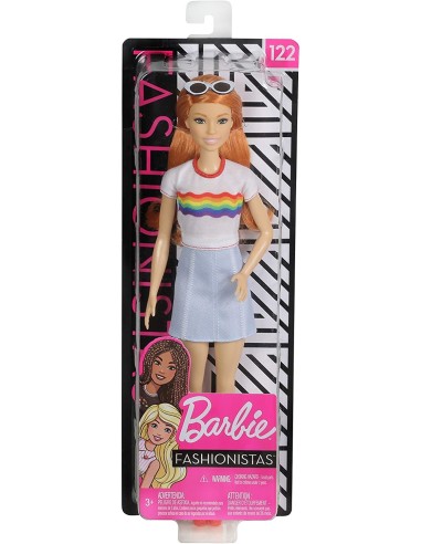 Barbie Fashionistas - Bambola con T-Shirt con stampa e gonna 122 TOYFBR37/FXL55 Mattel | Futurartshop.com