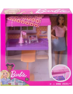 Muñeca Barbie con el PlaySet Dormitorio DVX51/FXG52 Mattel- Futurartshop.com