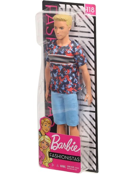 Barbie Fashionistas - Bambola Ken T-Shirt e Shorts 118 MATDWK44/FXL65 Mattel | Futurartshop.com