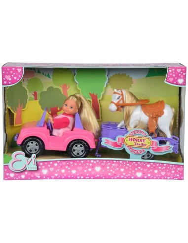 Evi love with the jeep and horse carriage SIM105737460 Simba Toys | Futurartshop.com