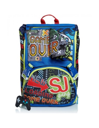Sj Gang ScoolPack - Play Again Backpack plus pencil Case 3 zip black blue SEV6C2002003-519 Seven | Futurartshop.com