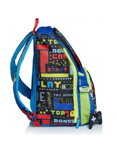 Sj Gang ScoolPack - Play Again Backpack plus pencil Case 3 zip black blue SEV6C2002003-519 Seven | Futurartshop.com