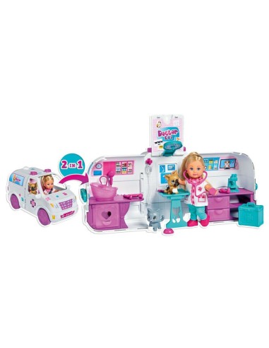 Evi Love - Bambola Doctor con ambulanza veterinaria 2in1 SIM105733488038 Simba Toys | Futurartshop.com