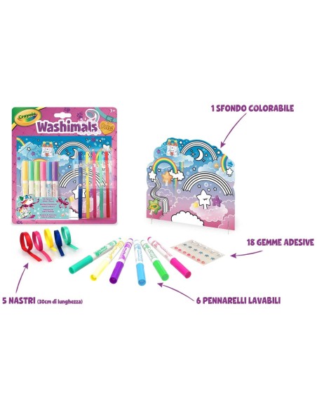Washimals pets set accessori colora e decora CRA25-7360 Crayola | Futurartshop.com