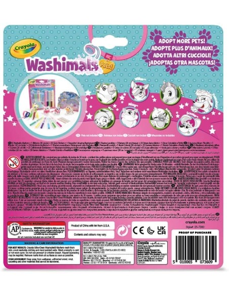 Washimals pets set accessori colora e decora CRA25-7360 Crayola | Futurartshop.com