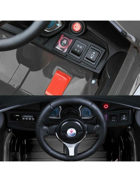 Electric car Maserati Ghibli black 12V with leather seat LAMLT880/NERA Linea Paggio | Futurartshop.com