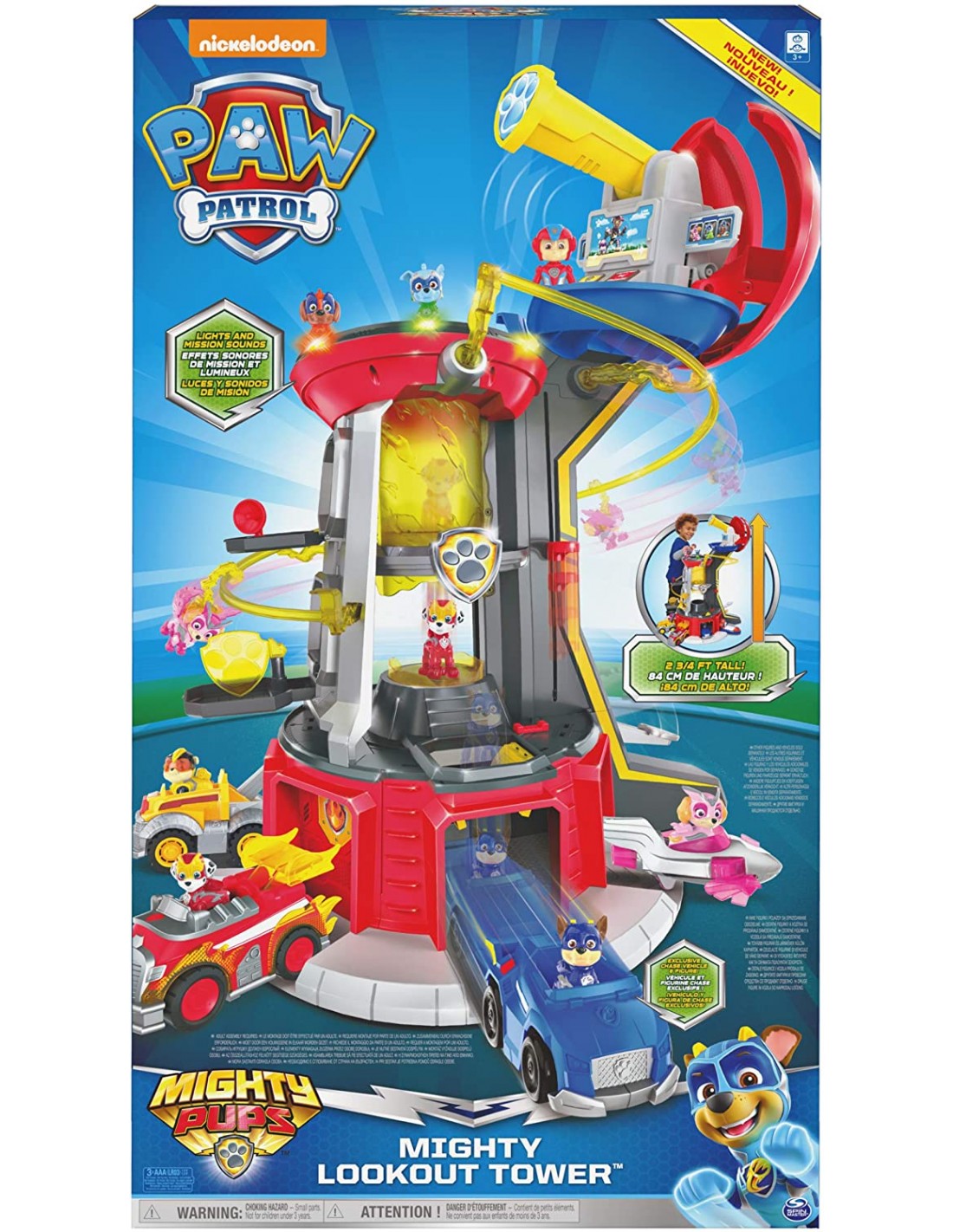 Paw Patrol Mega-headquarters, the Mighty Pups Spin master