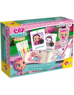 Cry babies Set Creates with Colors and markers fluorescent LIS83473 Lisciani- Futurartshop.com