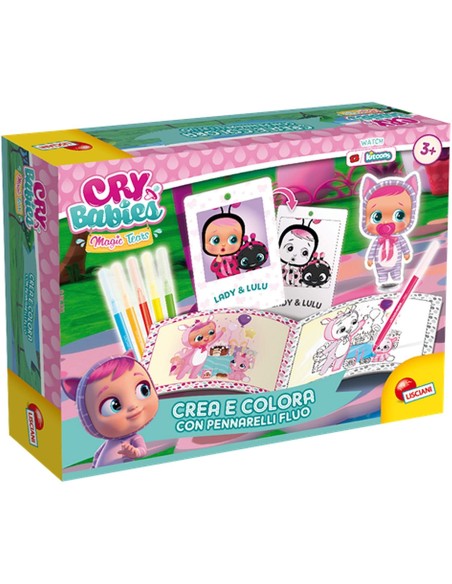Cry babies Set Creates with Colors and markers fluorescent LIS83473 Lisciani | Futurartshop.com