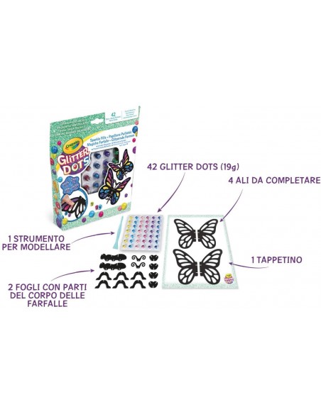 Glitter Dots Magici mosaici farfalla 3D CRA04-1083 Crayola-Futurartshop.com