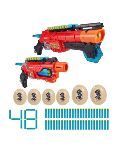 X-Shot Dino Attack Pistole combo pack con 48 dardi TOY4859 Zuru | Futurartshop.com
