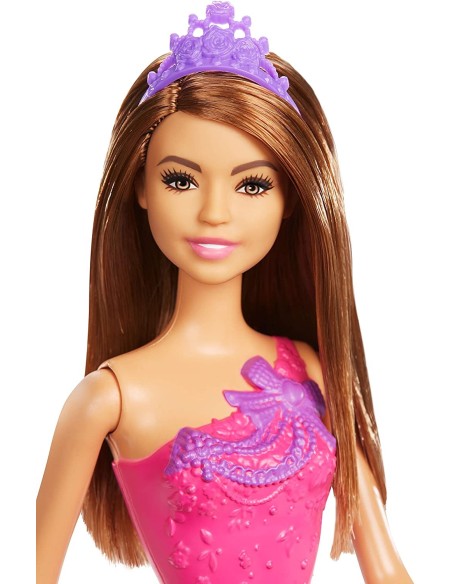Barbie Princess Doll with brown hair and dress in fuchsia TOYDMM06/GGJ95 Mattel | Futurartshop.com