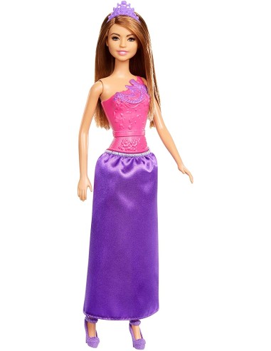 Barbie Princess Bambola con capelli castani e abito fuxia TOYDMM06/GGJ95 Mattel | Futurartshop.com