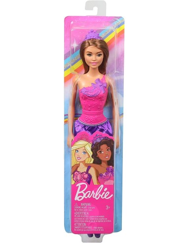 Barbie Princess Doll with brown hair and dress in fuchsia TOYDMM06/GGJ95 Mattel | Futurartshop.com