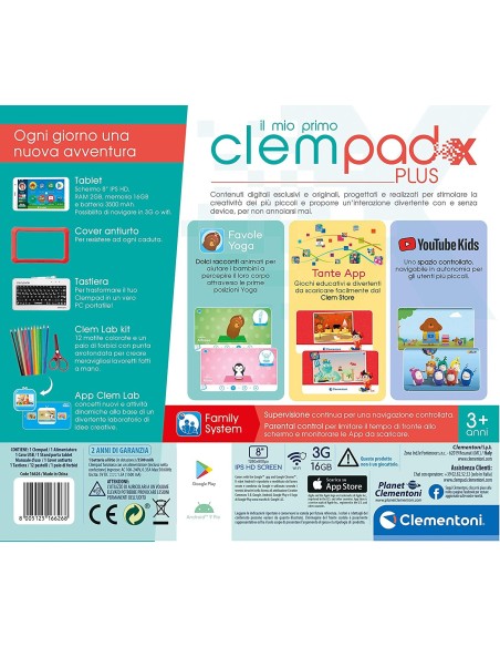 Clempad X Plus Tablets for Kids with Keyboard CLE16626 Clementoni | Futurartshop.com