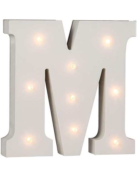 The letter M in wood with LED OTB57/6086 Out of The Blue | Futurartshop.com