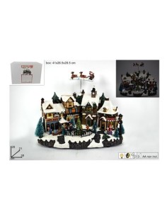Village with santa claus and reindeer music lights and motion DUE0007411 Futurart | Futurartshop.com