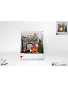 Fireplace with santa, christmas music and lights DUEDF64701 Futurart | Futurartshop.com