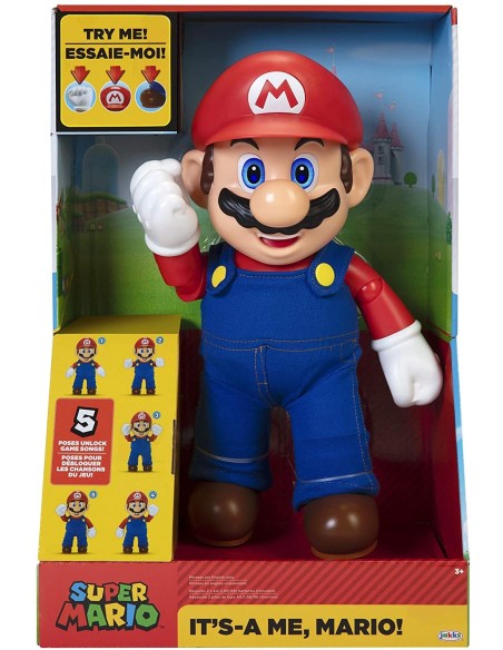 Super Mario Personaggio parlante in inglese lingua originale 30 centimetri JAK40430 Jakks Pacific | Futurartshop.com