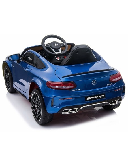 Electric car for kids Mercedes-Benz AMG C63 S coupe blue metallic 12V LAMLT896BLUMETAL Linea Paggio | Futurartshop.com