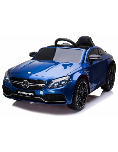 Auto elettrica per bambini Mercedes-Benz AMG C63 S coupé blu metallizzato 12V LAMLT896BLUMETAL Linea Paggio | Futurartshop.com