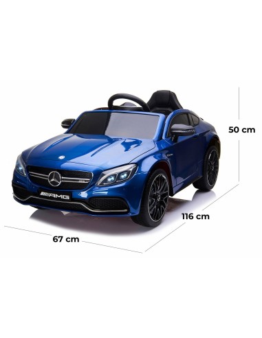 Electric car for kids Mercedes-Benz AMG C63 S coupe blue metallic 12V LAMLT896BLUMETAL Linea Paggio | Futurartshop.com