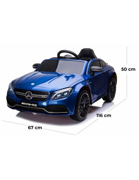 Electric car for kids Mercedes-Benz AMG C63 S coupe blue metallic 12V LAMLT896BLUMETAL Linea Paggio | Futurartshop.com