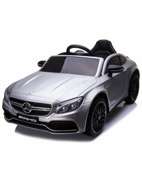 Electric car for kids Mercedes-Benz AMG C63 S coupe silver metallic 12V LAMLT896SILVER Linea Paggio | Futurartshop.com