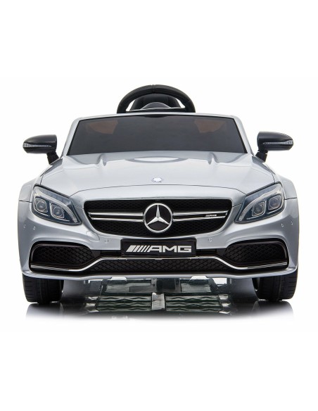 Auto elettrica per bambini Mercedes-Benz AMG C63 S coupé argento metallizzato 12V LAMLT896SILVER Linea Paggio | Futurartshop.com