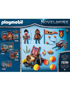Playmobil Novelmore 70394 - the Cannon shoots lava burnham with wheels on fire PLA70394 Playmobil | Futurartshop.com 2
