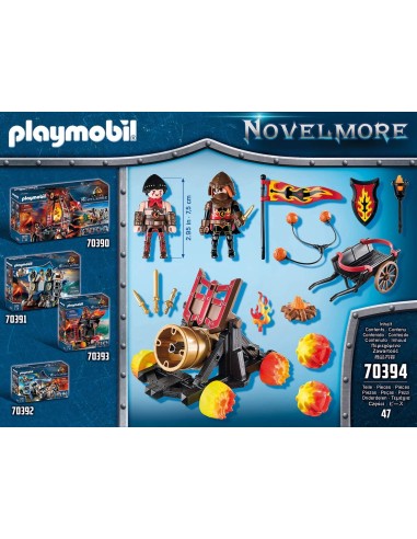 Playmobil Novelmore 70394 - Cannone spara lava di burnham con ruote infuocate PLA70394 Playmobil | Futurartshop.com