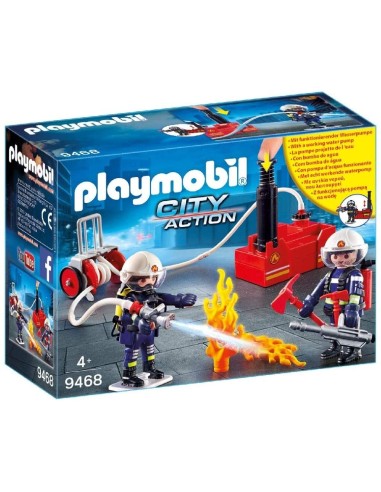 PlayMobil City 9468 - the Team of Fire Fighters with Water Pump PLA9468 Playmobil | Futurartshop.com