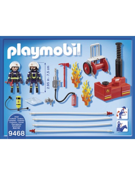 PlayMobil City 9468 - Drużyna straży Pożarnej z Pompą Wody PLA9468 Playmobil- Futurartshop.com
